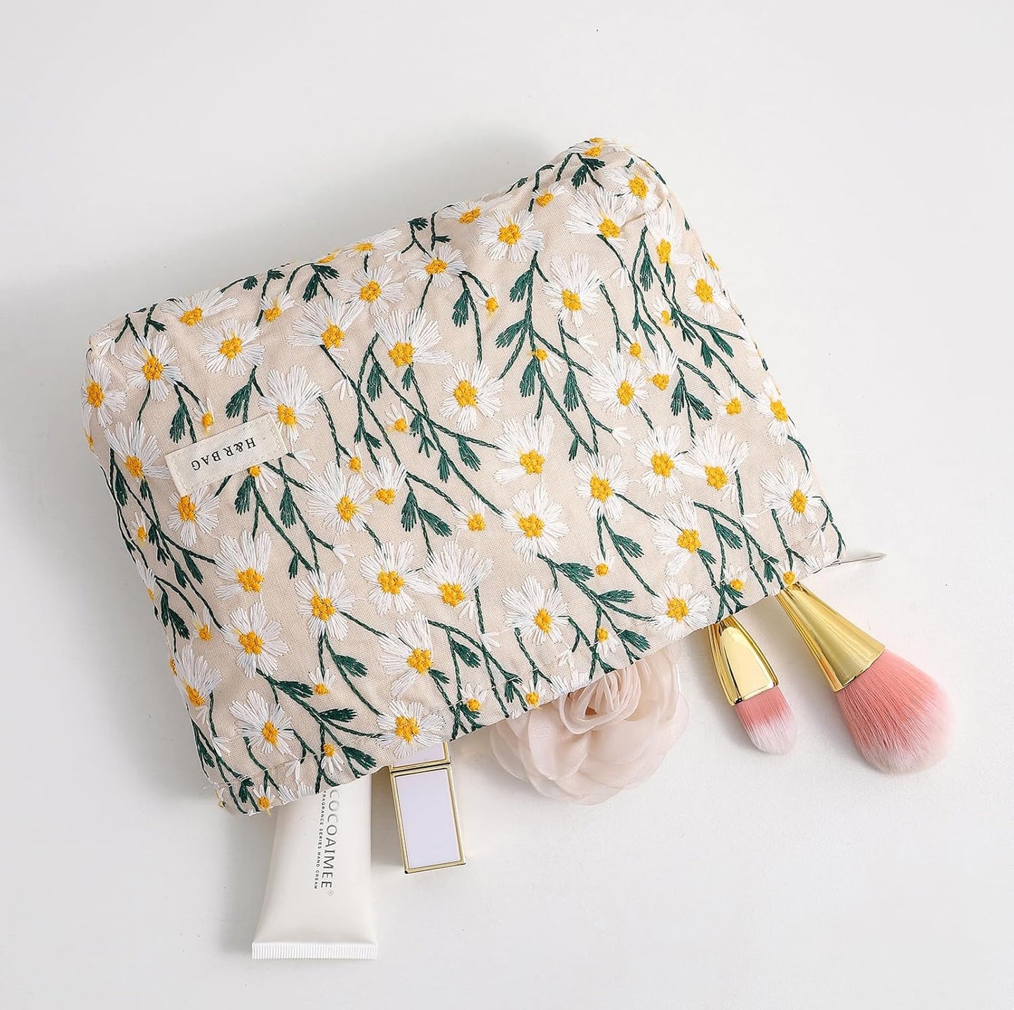 ONEGenug Makeup Bag, Set 2 Cosmetic Bags, Portable Pencil Case Makeup Pouch Travel Essentials Toiletry Bags for Women Girls