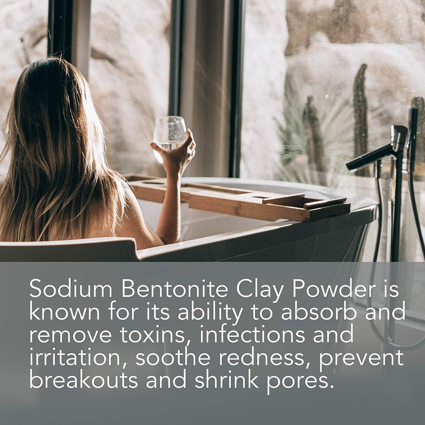 Pure Body Naturals Bentonite Indian Healing Clay - 16 Oz - 100% Pure Sodium Bentonite - Therapeutic Grade - Face Skin Care, Deep Skin Pore Cleansing, Detoxifying, Revitalization