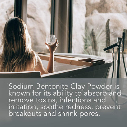 Pure Body Naturals Bentonite Indian Healing Clay - 16 Oz - 100% Pure Sodium Bentonite - Therapeutic Grade - Face Skin Care, Deep Skin Pore Cleansing, Detoxifying, Revitalization