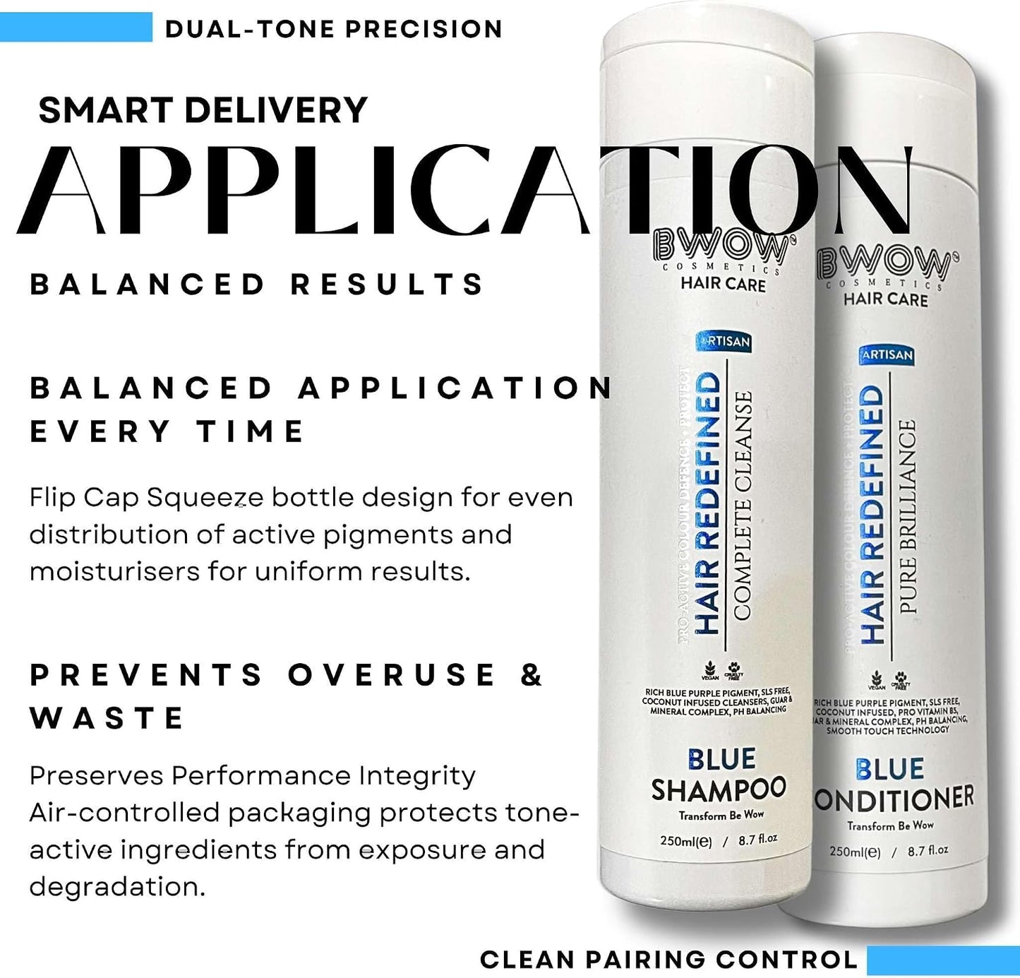 Blue Purple Shampoo for Blonde Grey Silver Highlighted Hair Pro Active Colour Defence + Protect Revive + Refresh Brilliant Brassy Tone Correcting Pigment Deposit Vegan Guar Mineral Complex 250ml