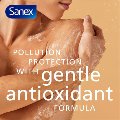 Sanex Expert Skin Health+ Micellar Hypoallergenic Shower Gel 450ml X 6- For Sensitive Skin - Body Wash For Men &amp; Women - Helps Protect Skin From Pollution - Gentle Antioxidant Formula - with Vitamin E