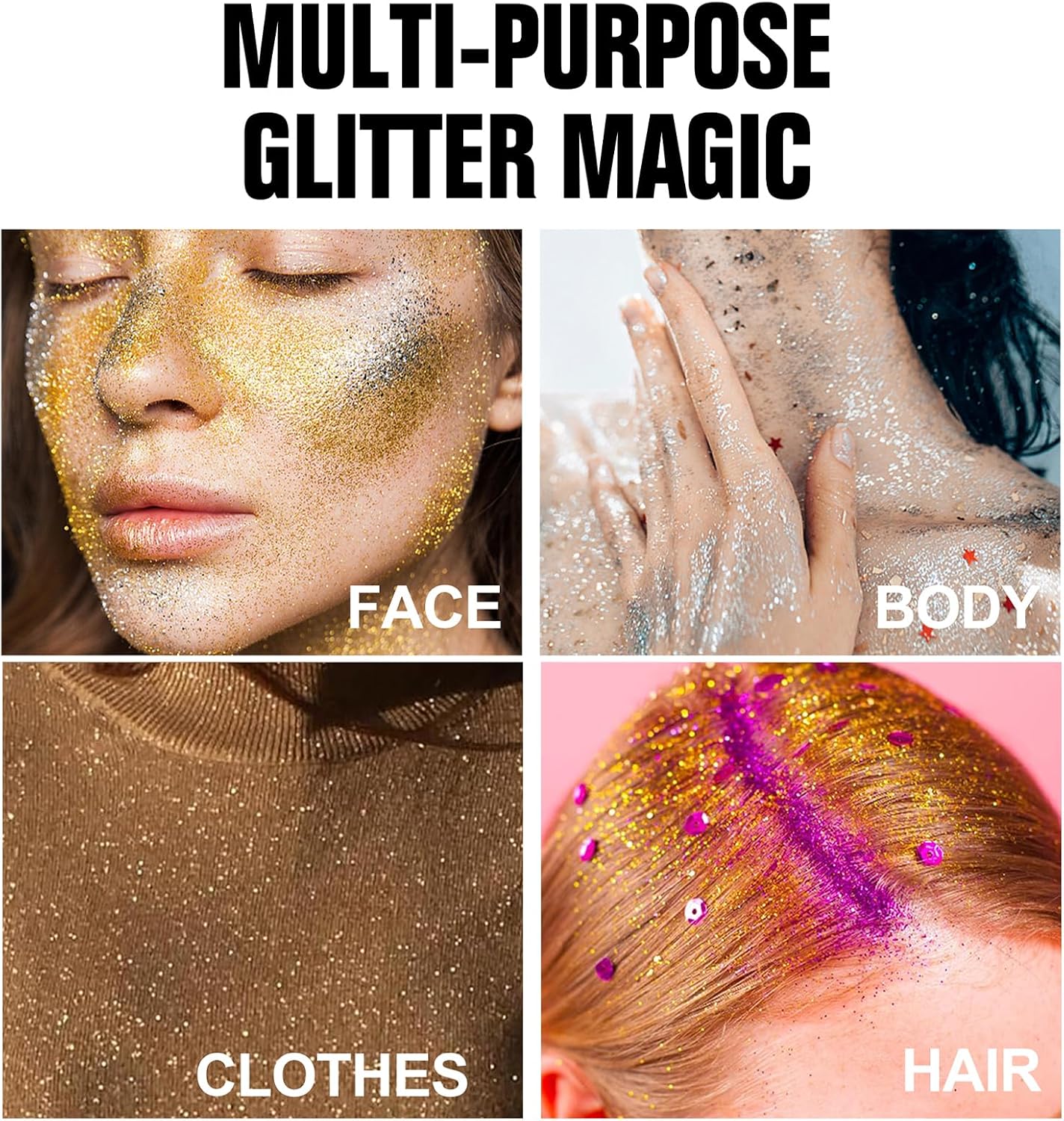 Body Glitter Powder,Shiny Body Glitter Spray for Women, Hairspray Long-Lasting Highlight Powder Spray Makeup Glitter,Makeup for Body, Hair, Face and Clothing (Moonstone)