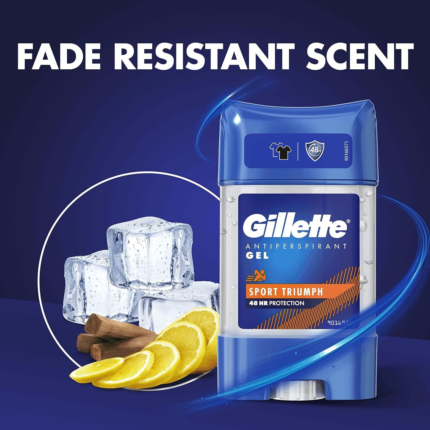 Gillette Antiperspirant Clear Gel Deodorant For Men, 48-Hour Invisible Sweat and Odour Protection, Pack of 6, 420 ML (6 X 70 ML), Sport Triumph