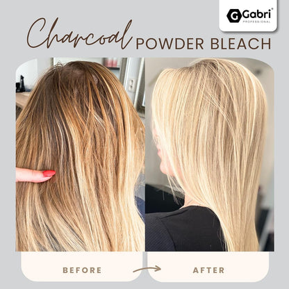 Gabri Powder Bleach 500g Plex 9+, Hair Bleach, Premium Hair Lightener with 9 Levels of Lift, Dust-Minimising Formula, Perfect for Highlights, Balayage &amp; All Salon Techniques (Charcoal, 500g)