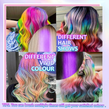 8 Colours Hair Chalk Comb - Temporary Hair Dye - Vibrant Hairstyle For Halloween, Xmas &amp; Birthday Makeup - Convenient, Portable &amp; Washable Colorful Hair Chalks