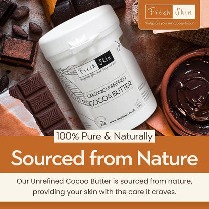 Freshskin Beauty LTD | 500g Organic Cocoa Butter - Unrefined, Pure, Raw &amp; Natural - Natural Scent Moisturiser for Body &amp; Face