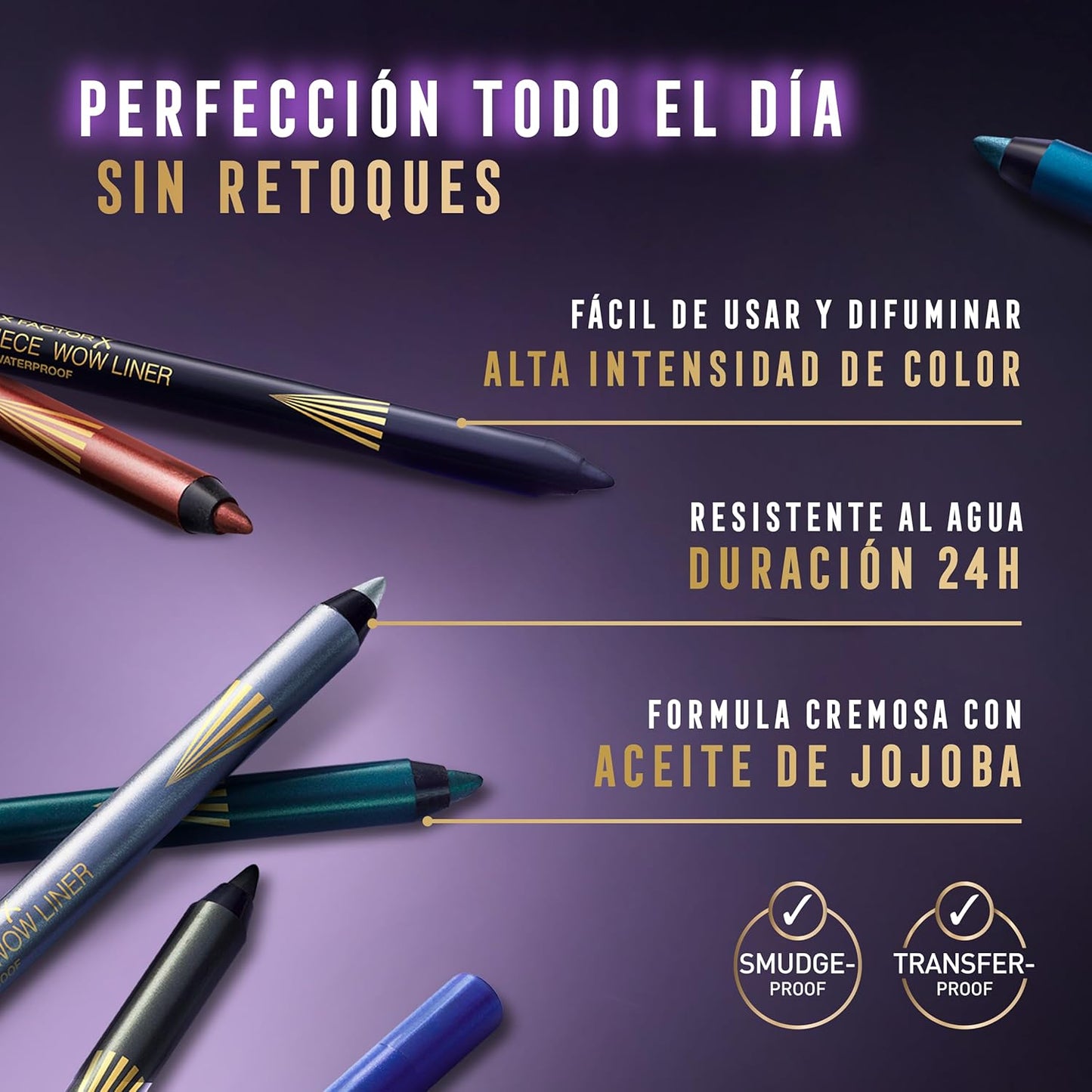 Max Factor Masterpiece Wow Liner, 190 Sweet Fig, 24-Hour Wear Eyeliner, High Colour Payoff, Waterproof and Smudgeproof, Vegan