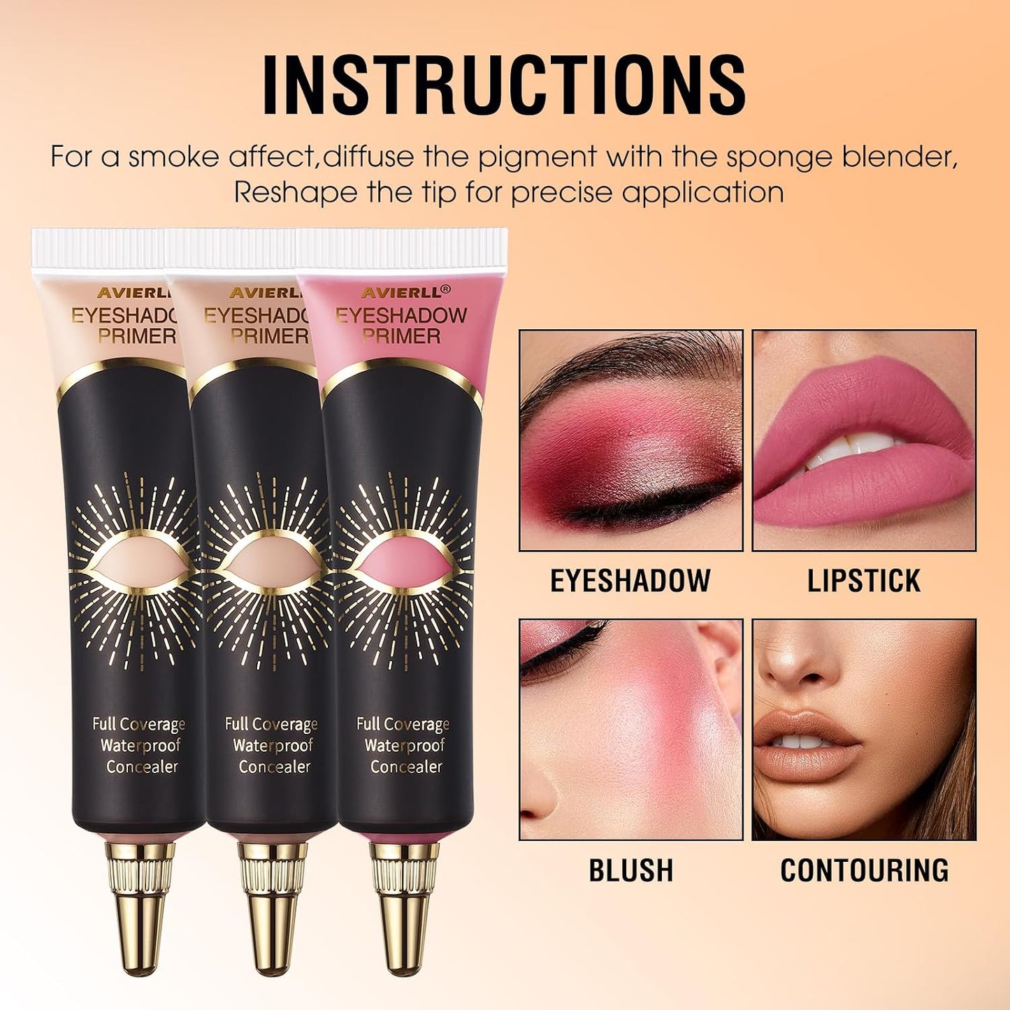 Eyeshadow Primer - Cream Eye Primer - Eye Base for Long Lasting Eye Makeup - Cream Colorful Eyeshadow Base for Eyelid - Matte Full Coverage Concealer Makeup for Mature Skin (02 MEDIUM)