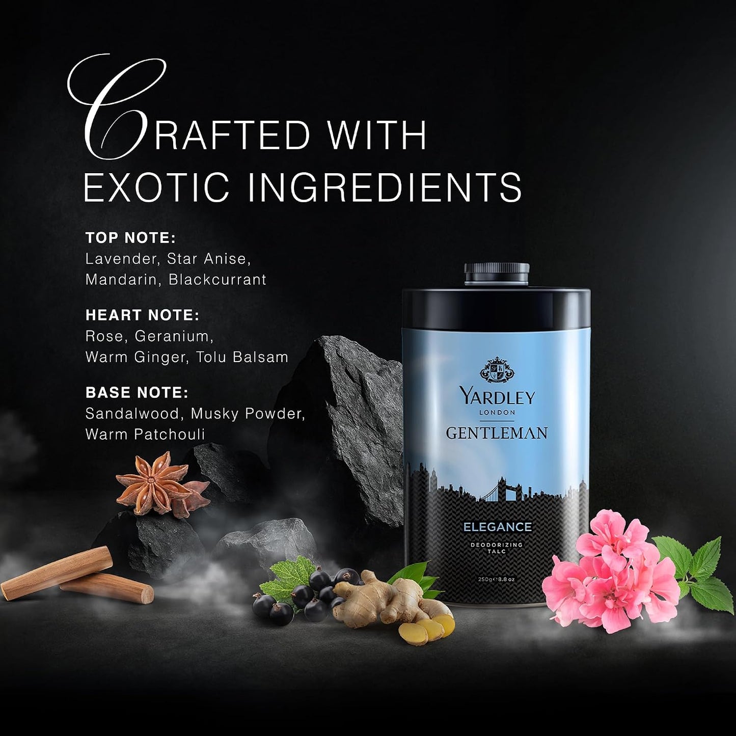 Yardley London - Elegance Deodorizing Talc for Men, 250g