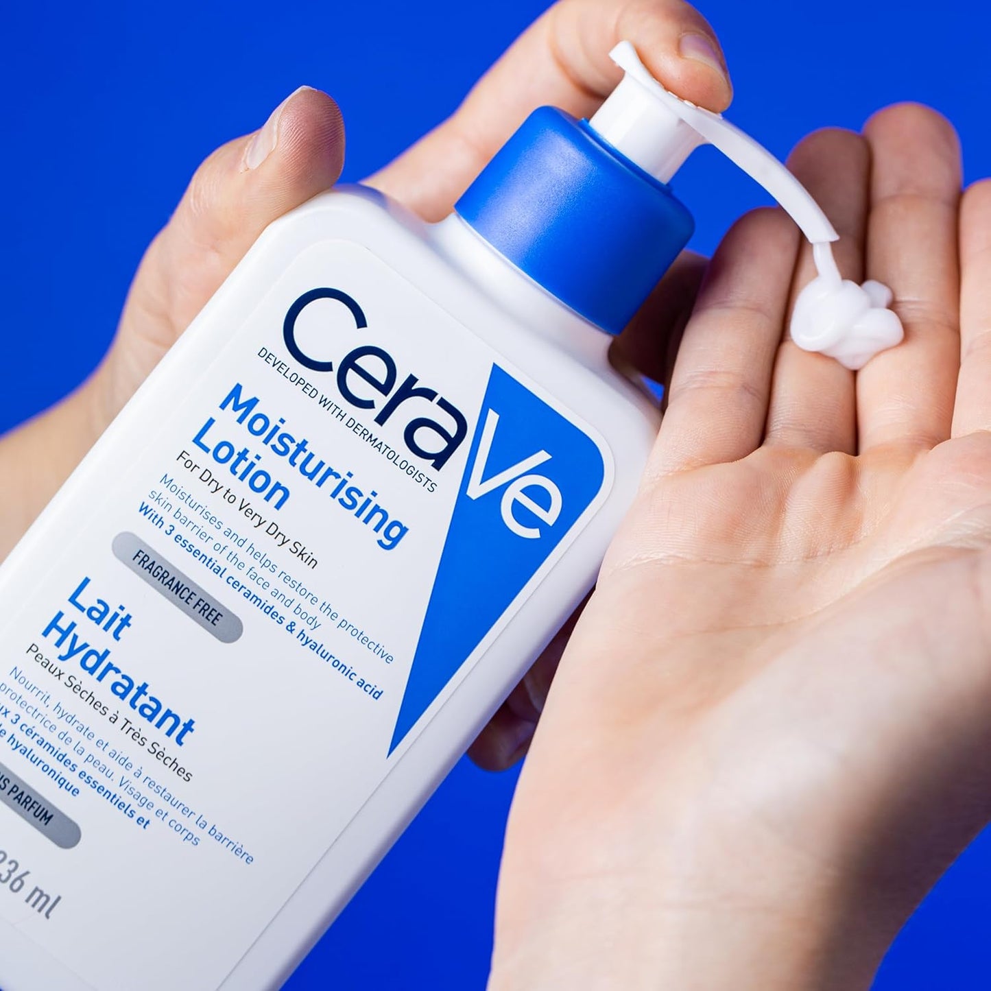 CeraVe Moisturising Lotion, for normal to very dry skin, Enriched with 3 Essential Ceramides, Hyaluronic Acid and MVe technology, CeraVe face moisturiser, Daily Hydrating Moisturiser, 473ml