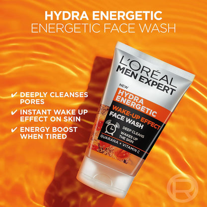 L'Oreal Men Expert Hydra Energetic Wash, 100ml (Pack of 2)