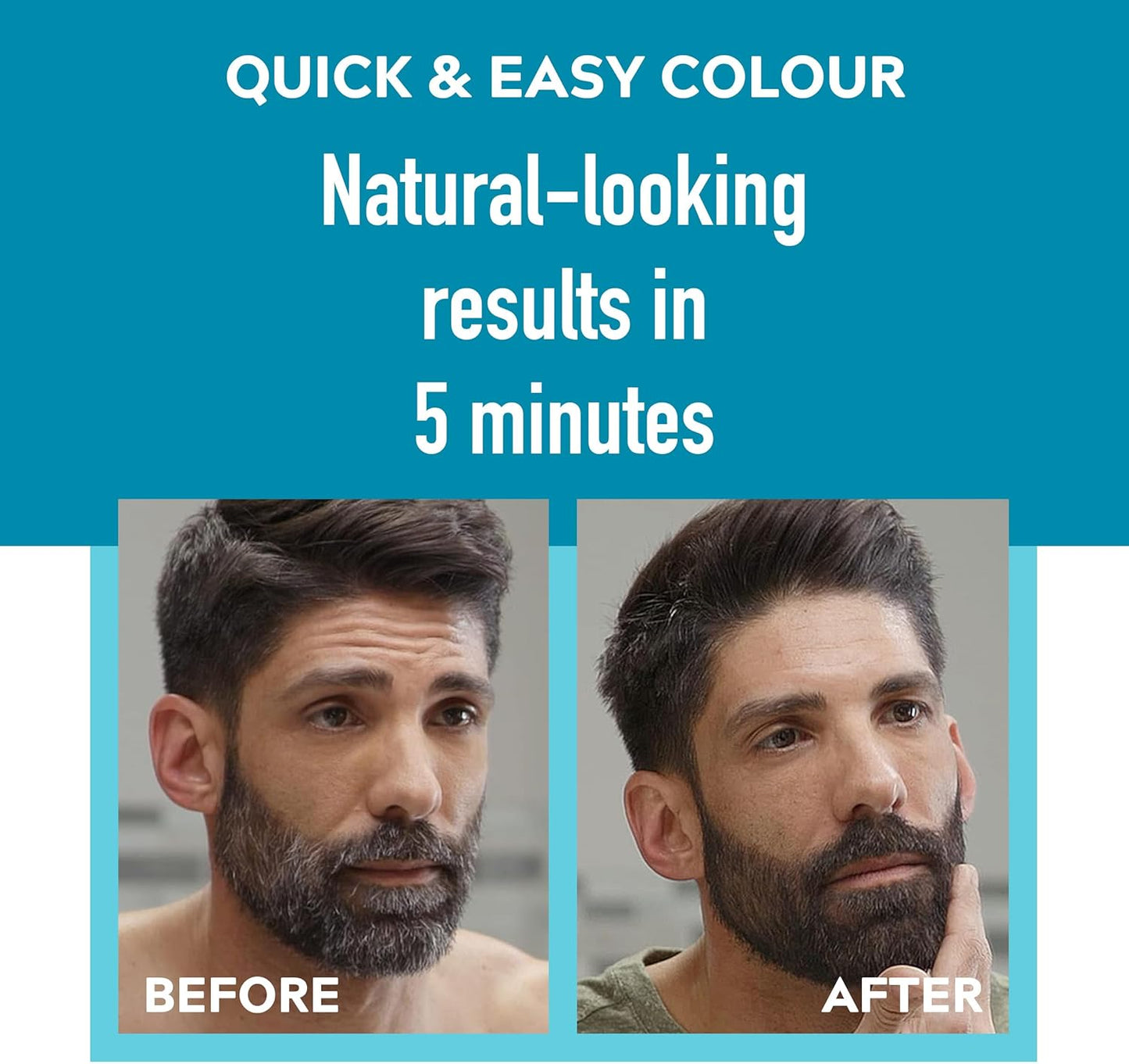 Just for men Moustache &amp; Beard Jet Black Dye, Eliminates Grey for a Thicker &amp; Fuller Look M60
