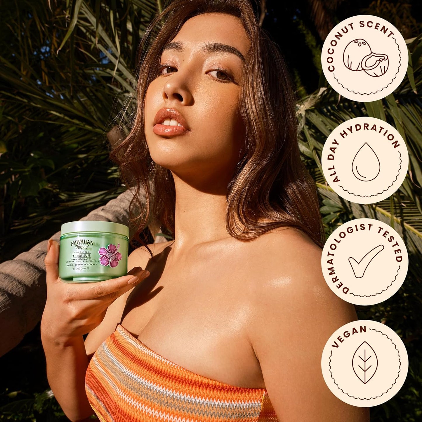 Hawaiian Tropic After Sun Lotion Moisturizer and Hydrating Body Butter with Coconut Oil, 226.8 grams
