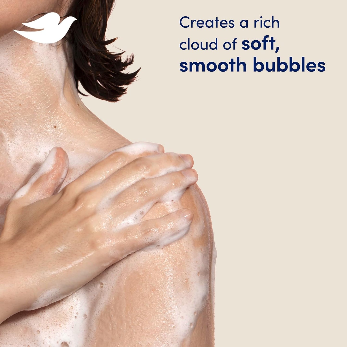 Dove Calming Caring Bath Bath Soak with ¼ moisturising cream, shea butter &amp; warm vanilla for an indulgent bubble bath 450 ml