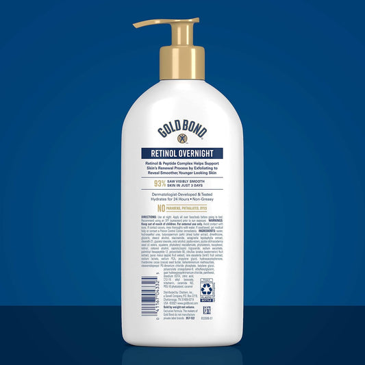 Gold Bond Age Renew Retinol Overnight Body &amp; Face Lotion, With Retinol &amp; Peptide Complex, 13 oz.