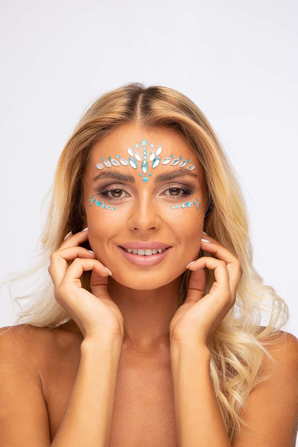 Face Jewels by Moon Glitter - Festival Face Body Gems, Crystal Make up Eye Glitter Stickers, Temporary Tattoo Jewels (Under The Sea)