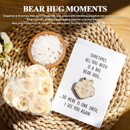 Sending Hugs Pamper Gifts Box for Women, Hug in a Box Care Package for Her with Pocket Hug Token, Relaxation Bath Gifts Set Thinking of You Birthday Gift for Women Friends Bestie Sister