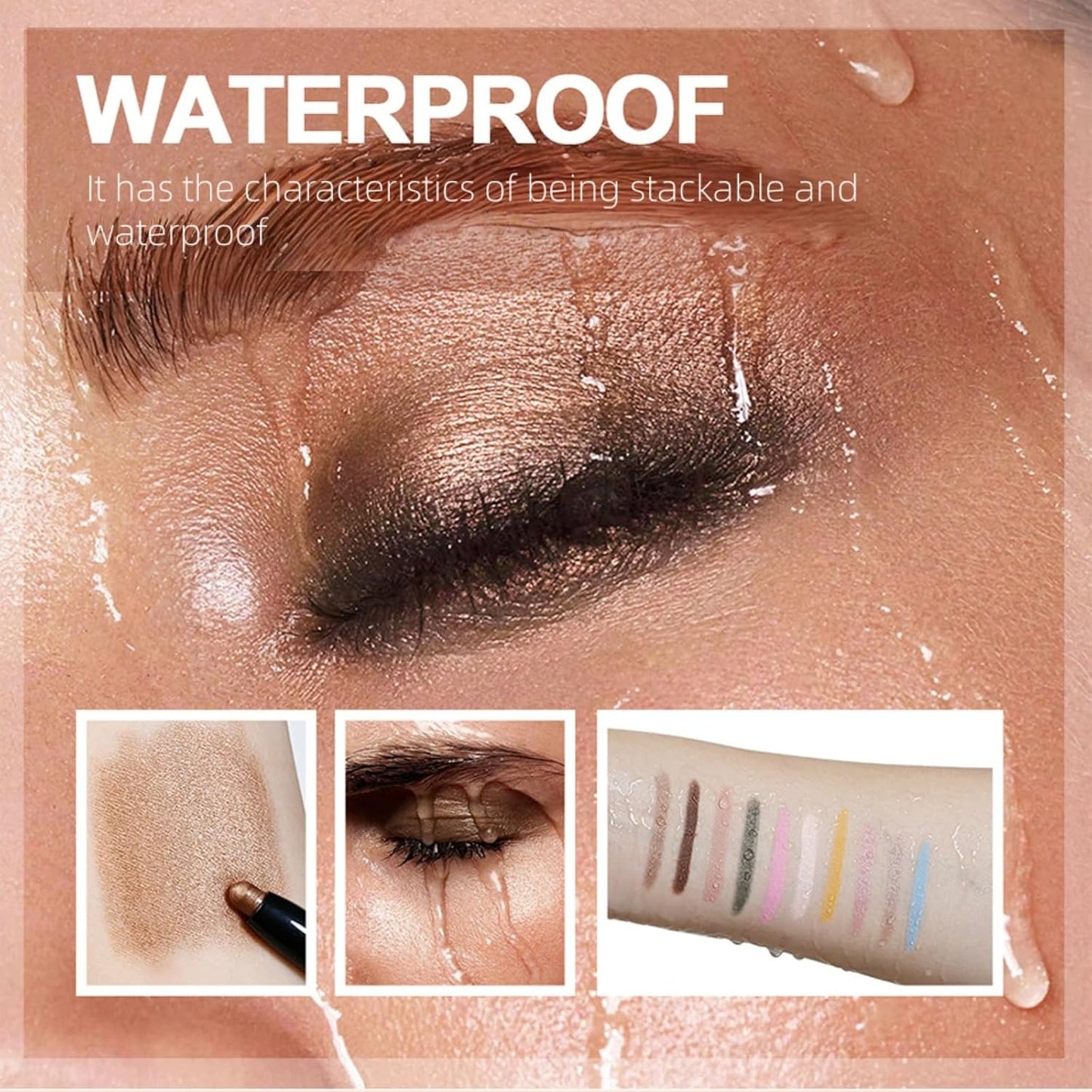 Gl/itter Eyeshadow Stick Set,Cream Eyeliner Pencil,Gl/itter Eyeshadow,Waterproof &amp; Smudge-Proof Formula,Safe Ingredients and Use Gently,Long and Lasting Eyeshadow Primer for Beginners,07+09+10