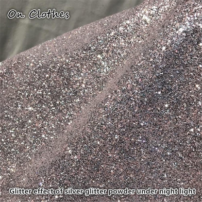 Go Ho Hair and Body Glitter Spray,Festival Glitter Powder Makeup for Hair/Body/Clothes,Glitter Spray for Silver Christmas Decorations,Silver Loose Sparkle Powder Glitter,10g