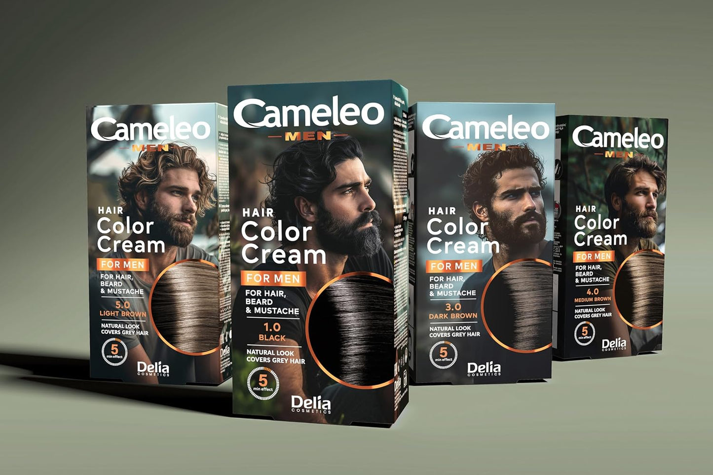 Cameleo Men - Permanent Hair Dye | Dark Brown Colour for Hair Beard &amp; Moustache | Natural Colour Effect in 5 Minutes | Cover Grey Hair | Ammonia FREE | 30ml