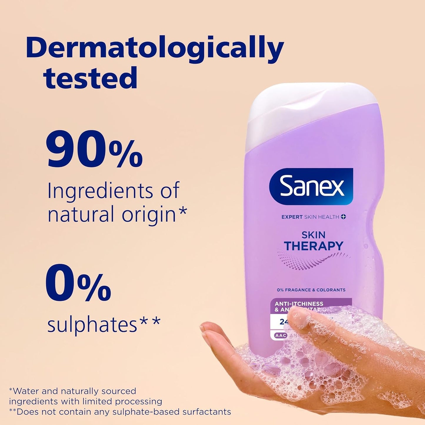 Sanex Skin Therapy Anti-Itchiness &amp; Anti-Irritation Shower Oil 450ml | Shower Gel for Itchy Skin | for atopic-Prone Skin | Reduce Irritation in just 3 Days of use | Amino Acid Complex with Omega-3