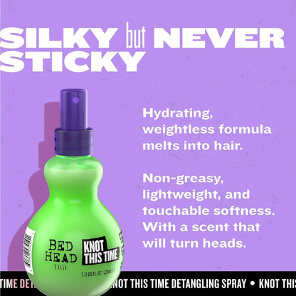 Bed Head by TIGI Knot This Time, Anti-Breakage Hair Detangler Spray, Lightweight Detangling Spray for Wet or Dry Hair, Reduces Breakage, Non-Greasy Finish