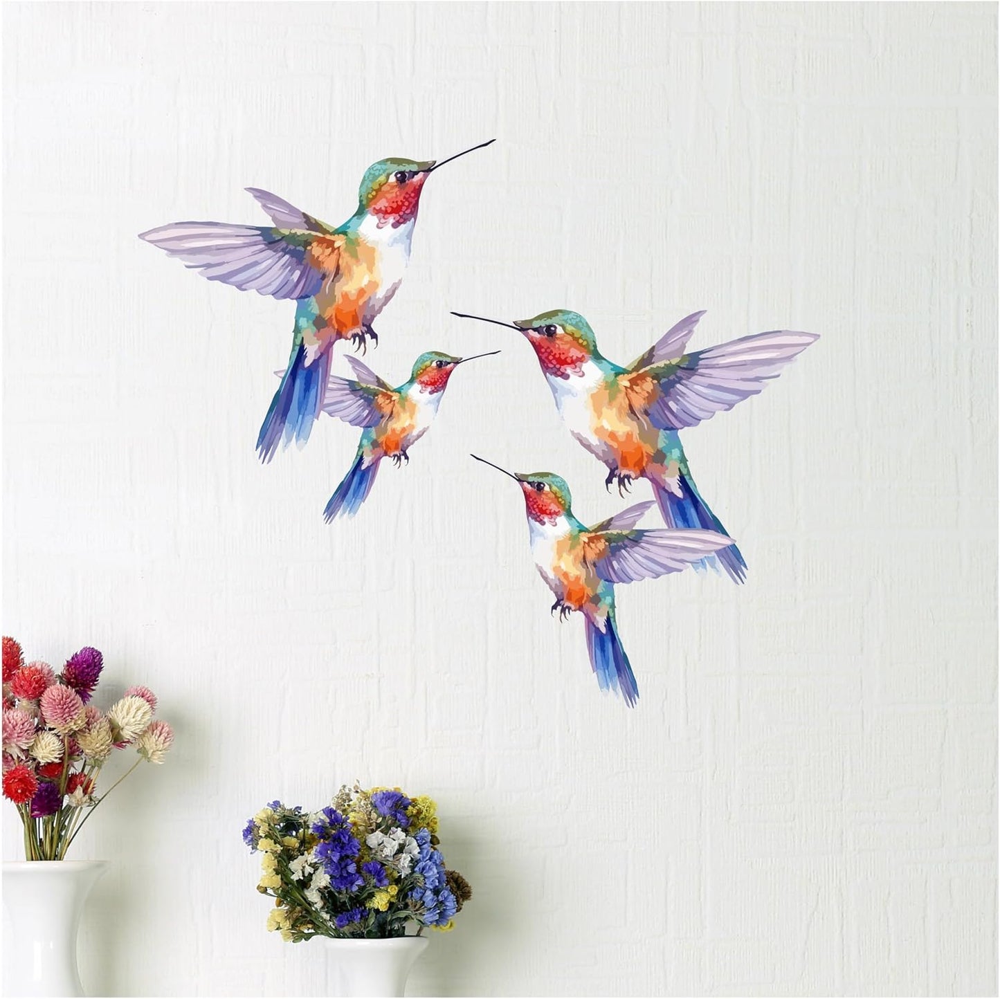 x4 Purple Humming Bird Stickers for Wall Decor, Covering Marks, Mugs &amp; Cups, Car Bumpers, Shower &amp; Tile, Toilets, Laptop &amp; More, Hardwearing Waterproof 0% Transparency (Purple Humming, A5)