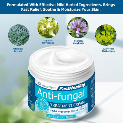 Roycederm Antifungal Treatment Cream for Skin: Anti-Fungal Cream for Jock Itch, Ringworm, Athlete's Foot &amp; Rash Relief - Strong Fungal Care for Men &amp; Women - Gentle Formula for Itchy Skin &amp; Tinea
