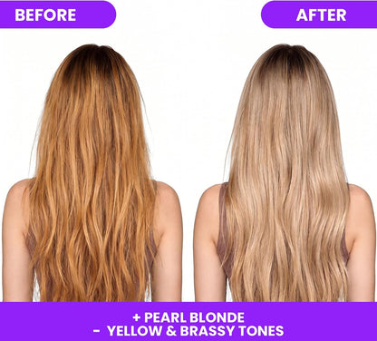 Purple Conditioner Treatment Mask Rubio Marfil Blonde Pearl with Argan Oil Perfect Blonde Toner (Beige) Pack of 2 Sachet 3.38 Fluid Ounce (100 ml)