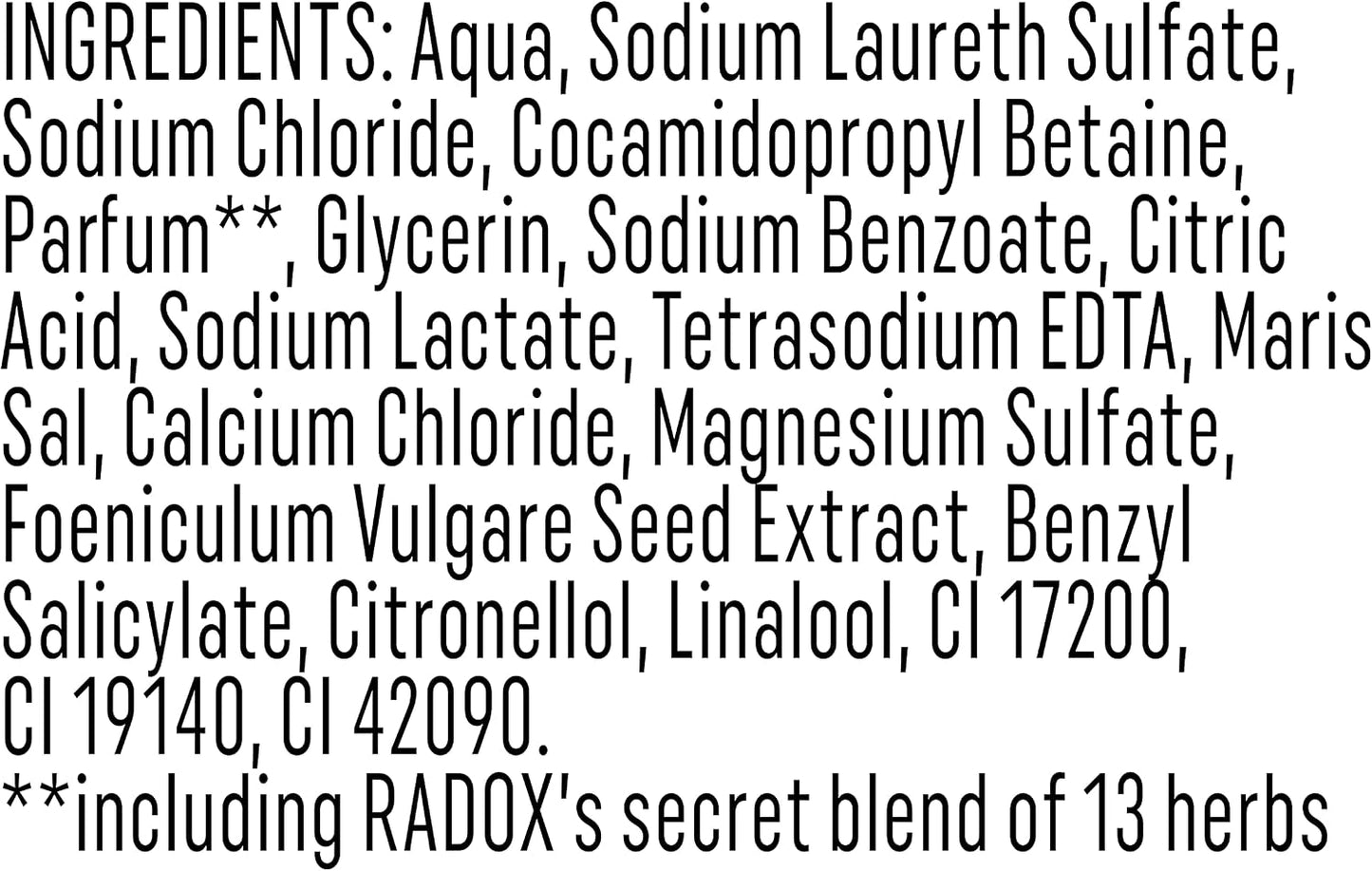 Radox Mineral Therapy Feel Awake 2-in-1 body wash &amp; shampoo shower gel with a sea mineral &amp; fennel fragrance for a refreshing shower experience 6x 450 ml