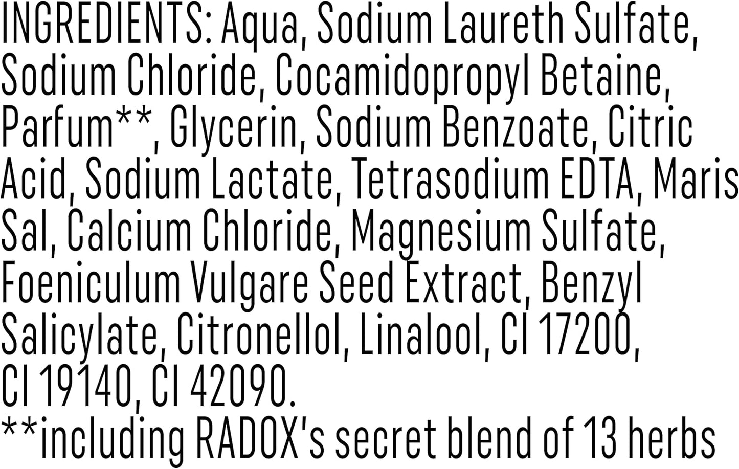 Radox Mineral Therapy Feel Awake 2-in-1 body wash &amp; shampoo shower gel with a sea mineral &amp; fennel fragrance for a refreshing shower experience 6x 450 ml