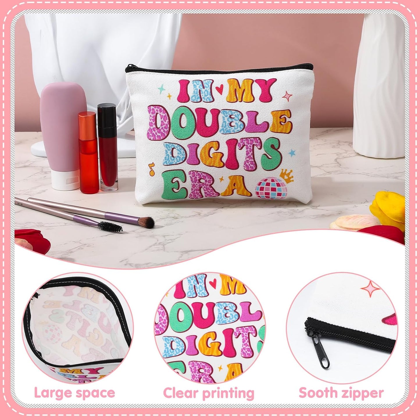 ViEinkaufen Gifts for 10 Year Olds Girls Makeup Bag Stone Bracelet Socks | Cool Presents for 10 Year Olds Girls Birthday Gifts for Age 10 Daughter Granddaughter Niece