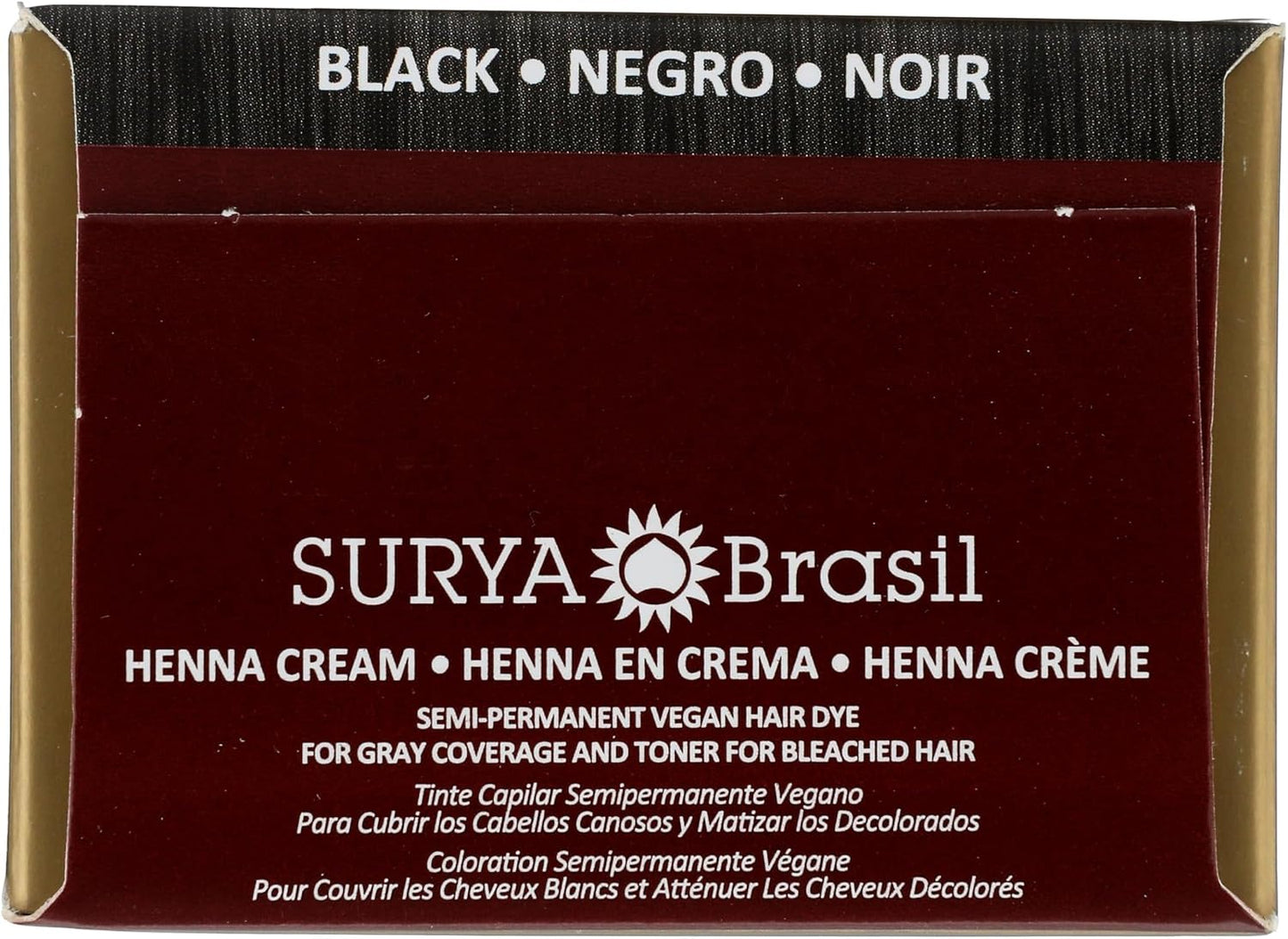 Henna Cream - Black Surya Brasil 2 Bottles