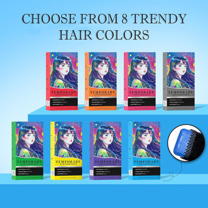 Temporary Hair Dye Pen Washable Hair Colour Stick Quick Drying Disposable Colour for Halloween Cosplay DIY Styling Girls Boys — Vibrant Non Sticky Easy Clean Creative Styling