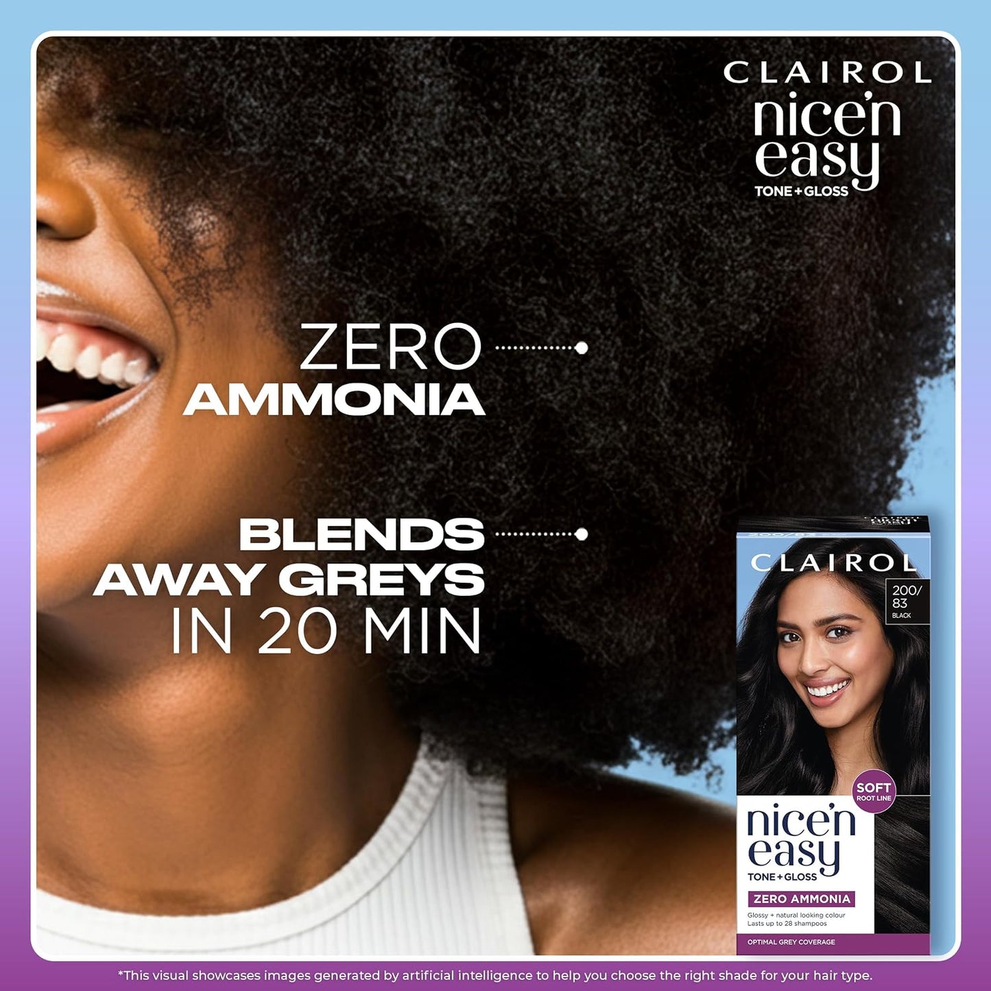 Clairol Nice'n Easy Tone+Gloss Semi Permanent Hair Dye - 200/83 Black