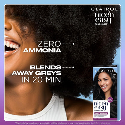 Clairol Nice'n Easy Tone+Gloss Semi Permanent Hair Dye - 200/83 Black