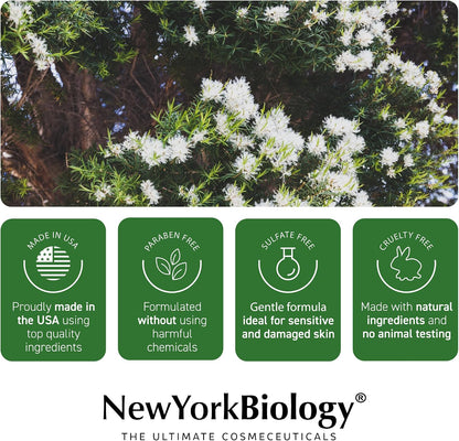 New York Biology Tea Tree Body Wash - Helps Nail Fungus, Athletes Foot, Ringworms, Jock Itch, Acne, Eczema &amp; Body Odor, Soothes Itching &amp; Promotes Healthy Skin and Feet - 236 ml