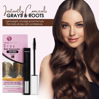 Grey Hair Root Cover Up Mascara | Instant Dark Brown Touch up Wand for Men &amp; Women, Quick Concealer Brush to Hide Grey Roots, Easy Temporary Hair Colour Solution (Dark Brown)