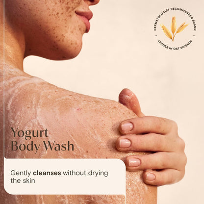 Aveeno Daily Moisturising Yogurt Body Wash, Vanilla &amp; Oat Scent, With Prebiotic Oat and Probiotic Greek Yogurt, Suitable For Sensitive Skin, Gently Cleanses and Moisturises, 300ml