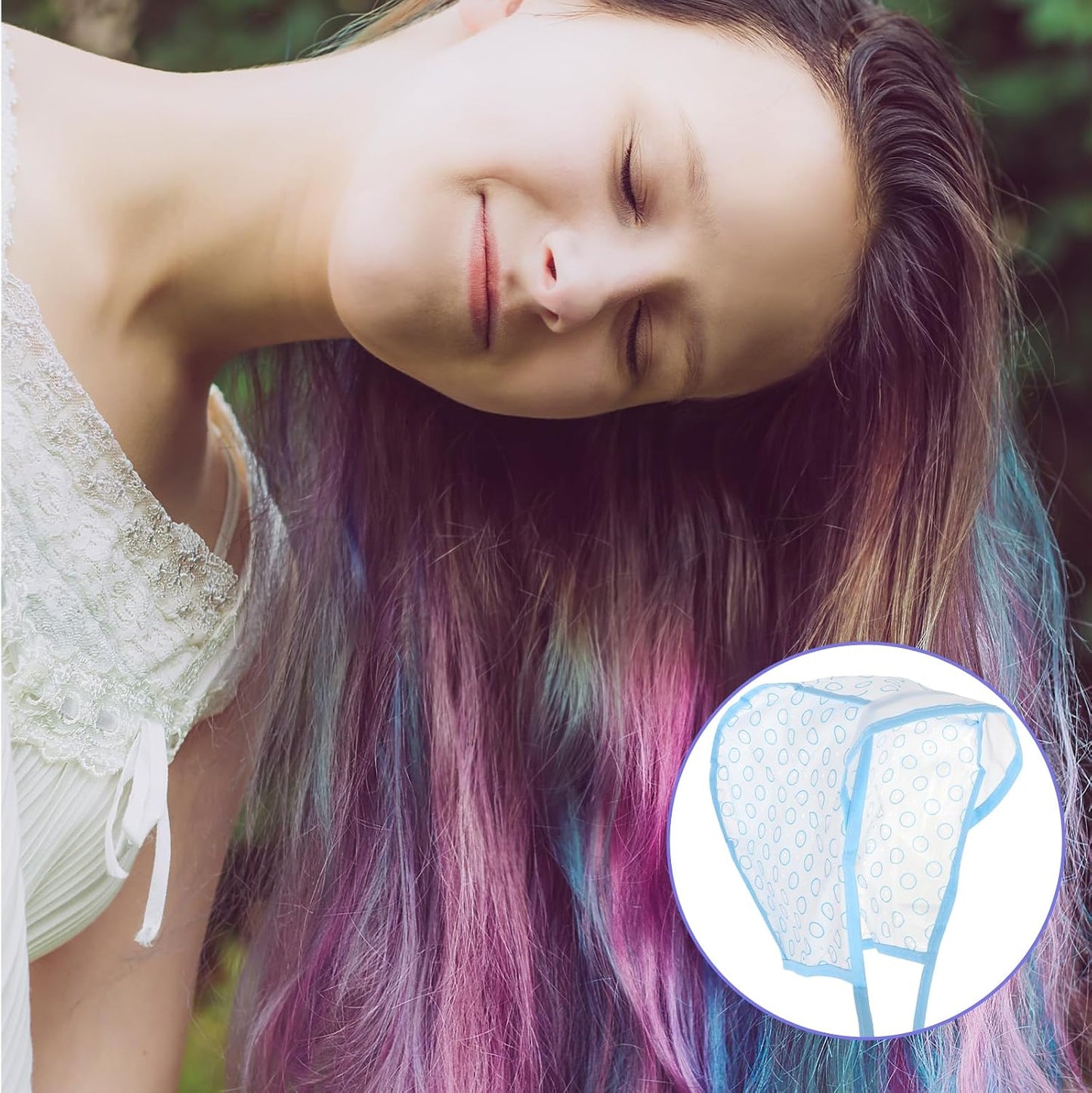 Bewudy Set of 2 Highlighting Caps, Adjustable Colouring Highlighting Cap with Hair Dye Brush, Plastic Hook, Highlight Hair Cap, Highlight Hair Cap, Hair Dyeing Accessories for Home, Salon, Hair Colour