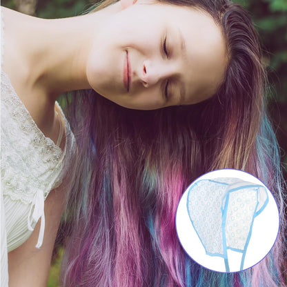 Bewudy Set of 2 Highlighting Caps, Adjustable Colouring Highlighting Cap with Hair Dye Brush, Plastic Hook, Highlight Hair Cap, Highlight Hair Cap, Hair Dyeing Accessories for Home, Salon, Hair Colour