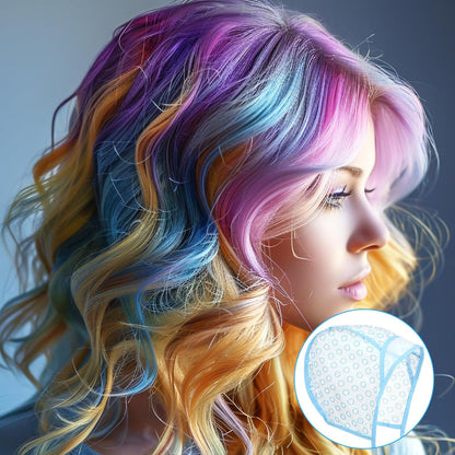 3 Pcs Hair Highlighting Caps, Hair Dye Cap with Plastic Hooks, Highlighting Kit, Highlight Cap for Hair Tool Kit, Highlights Hair Dye Kit for Salon Hairdressing