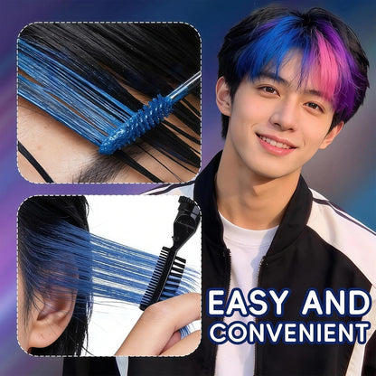 Temporary Hair Colour Set - 3PCS Washable Spray &amp; Mascara Dye Kit in Blue, Purple, Pink - Unisex, Easy Wash Out for Parties &amp; Play