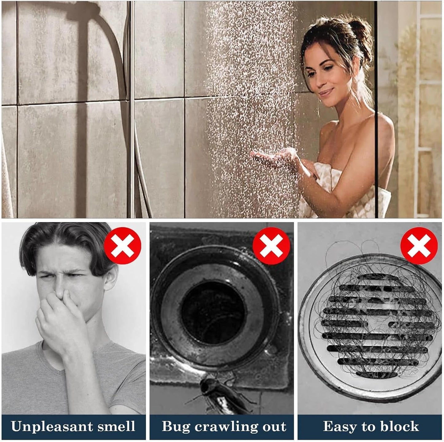 1 Pack Silicone Shower Drain Hair Catcher, Silicone Sink Strainer Protector Shower Drain Cover Hair Stopper Trap Sink Filter for Bathroom Bathtub Kitchen