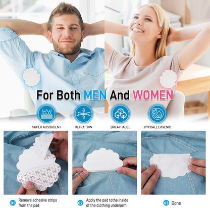 Armpit Sweat Pads - Disposable Underarm Sweat Pads - Antiperspirant Absorbent Odour Blocker Pads Armpit Dress Shields, Fights Hyperhidrosis,For Men &amp; Women (30 Pads 15Pairs)