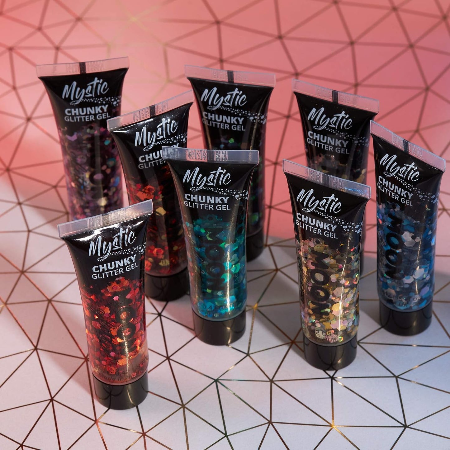 Mystic Chunky Face &amp; Body Glitter Gel by Moon Glitter - Fairytale - Cosmetic Festival Glitter Face Paint for Face, Body, Hair, Nails - 12ml
