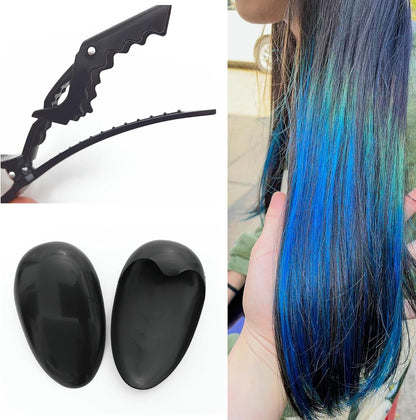 Losaria 26 Pieces Hair Dye Tools, DIY Salon Hair Coloring Kit Bleaching Tools Set including Dye Brush, Ear Cover, Hair Cover, Shawl, Gloves, Hair Clip Kits (26 Pcs, Black)