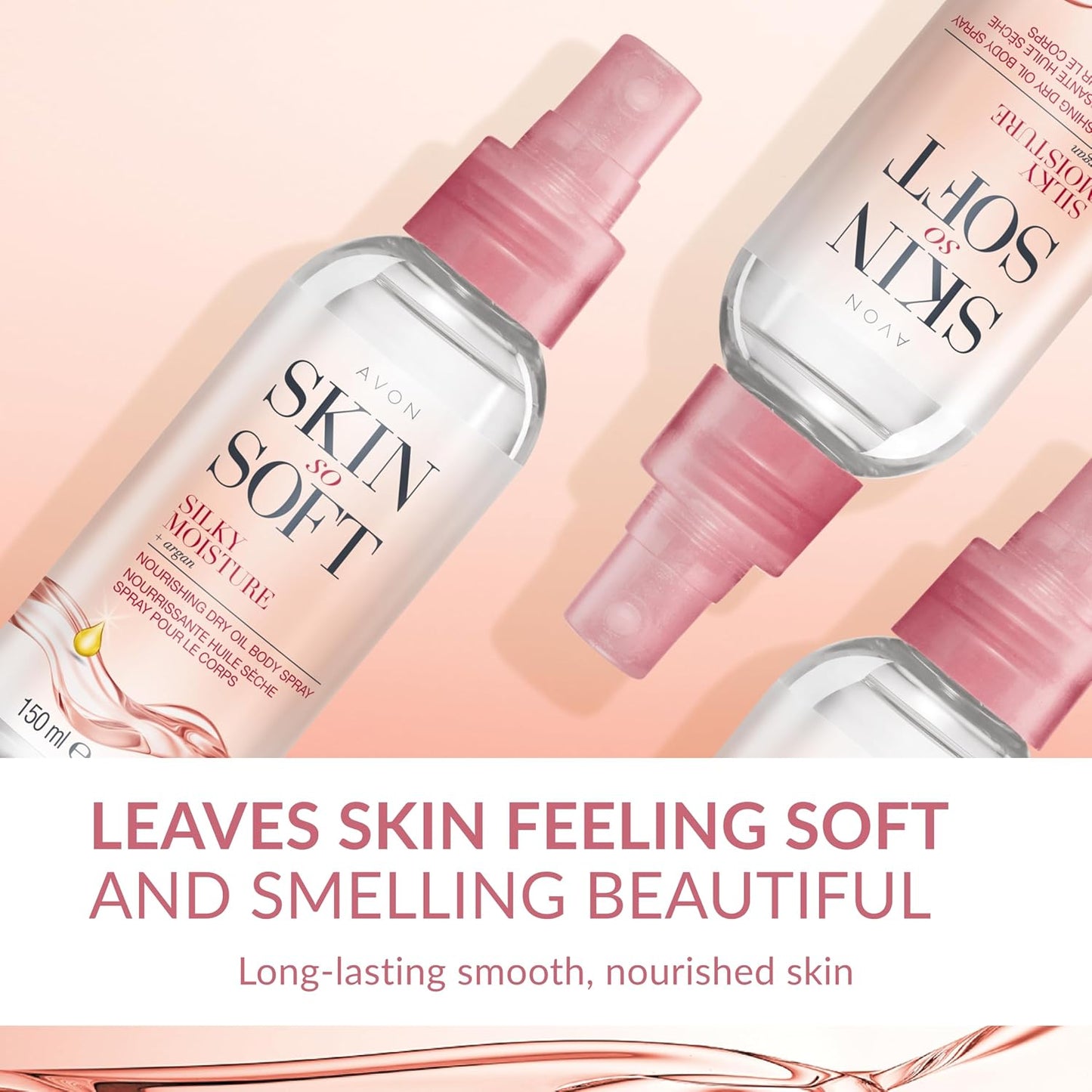Avon Skin So Soft Silky Moisture Nourishing Dry Oil Spray 150ml, Locks in Moisture, Formulated with Argan Oil, Quick Dry Formula, Cruelty Free