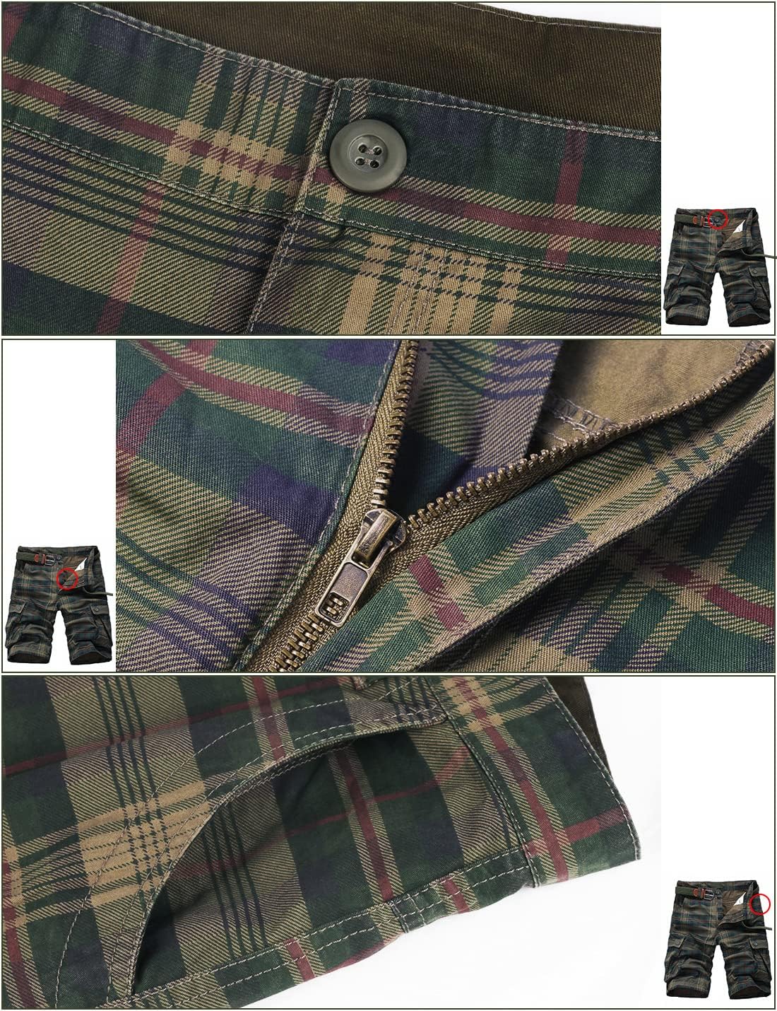 iCKER Men's Multi‑Pocket Cargo Shorts – Casual Comfort in Camouflage