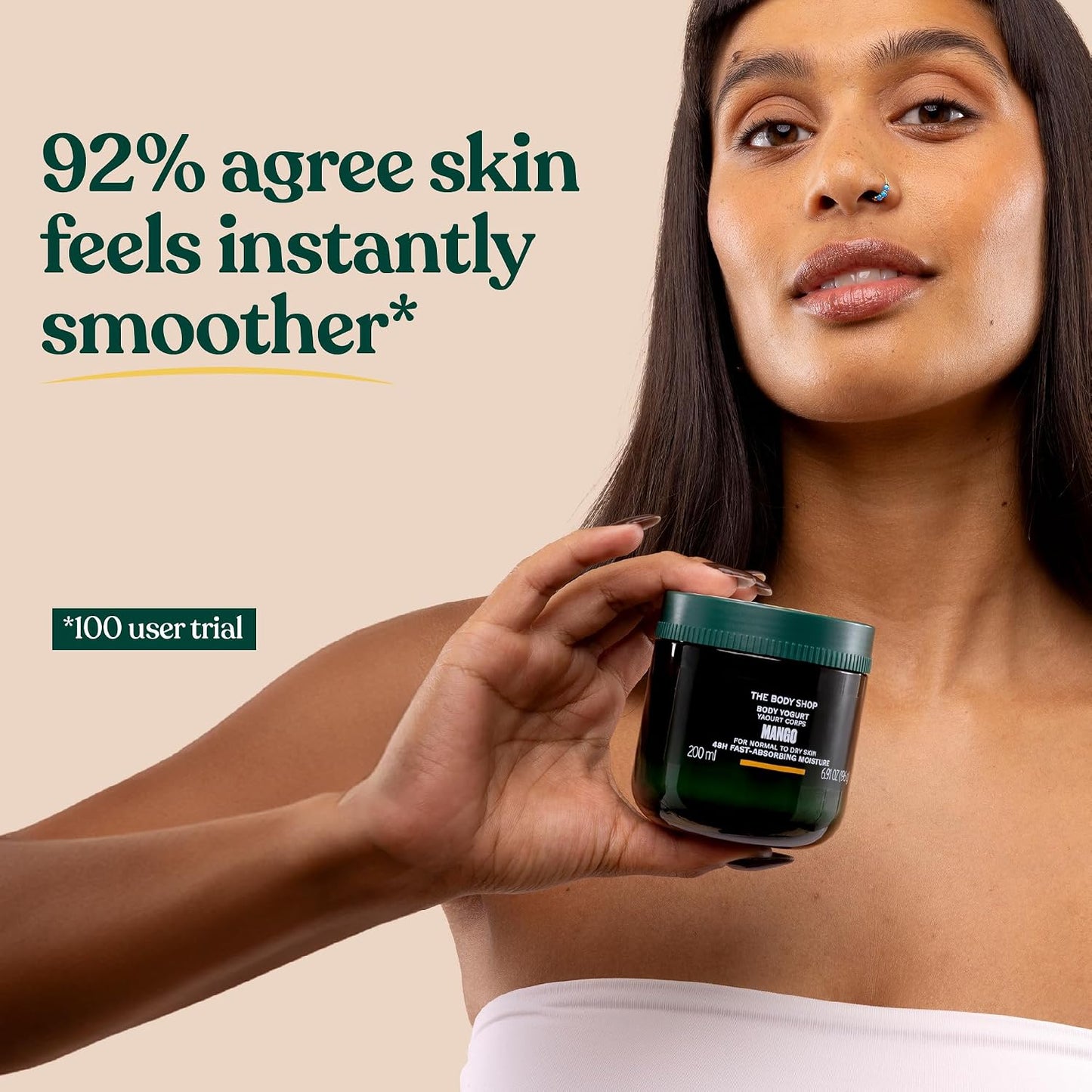 The Body Shop Mango Body Yogurt (1x 200ml), Fast-Absorbing Body Moisturiser, Lightweight Gel-Cream for Normal to Dry Skin, 48H Hydration Body Lotion, Vegan Body Care